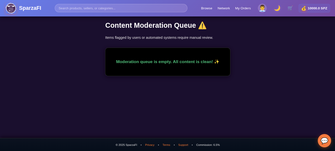 SparzaFi Platform Screenshot 1