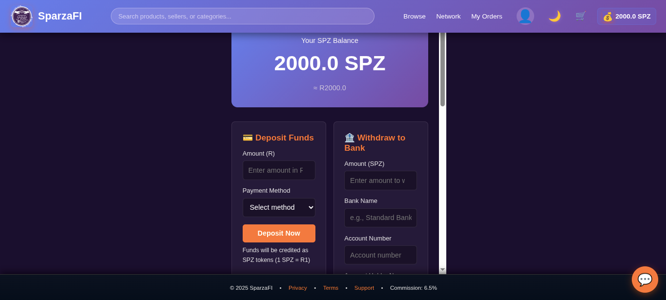 SparzaFi Platform Screenshot 9